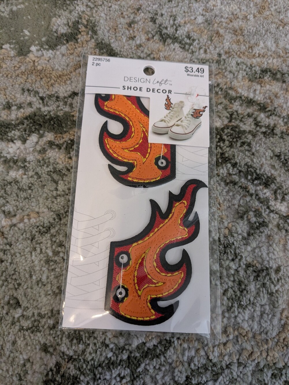 LOFT Orange & Black Flame Shoe Decals